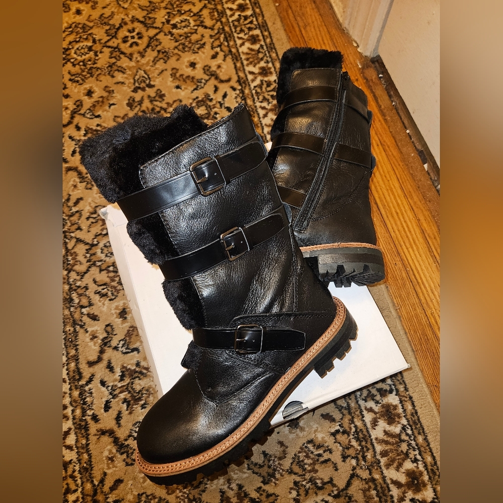 Aldo black combat boot Russa